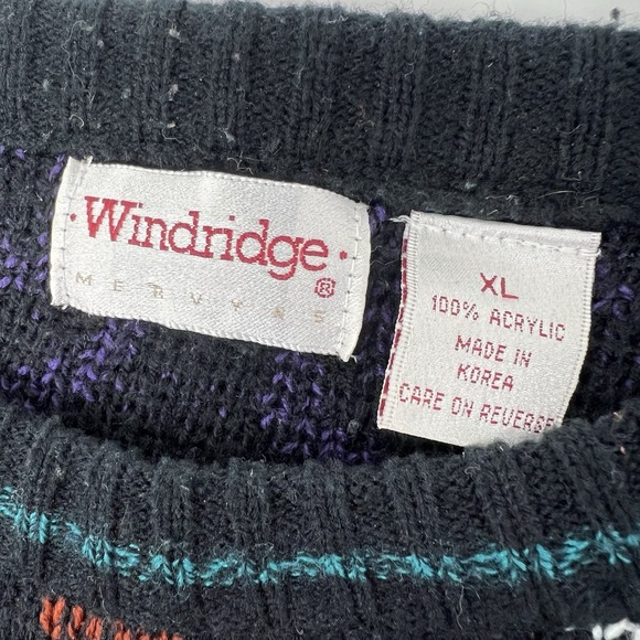 Vintage‎ Windridge Men's XL Knit Grandpa Sweater Long Sleeve Geometric Aztec - Picture 5 of 7